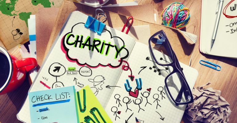 Notebook with Charity Concepts